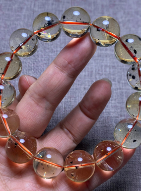 天然透体黄海胆单圈手串巴西饰品