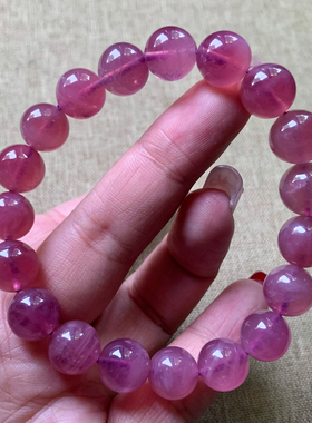 天然冰透马达加斯紫马粉手链水晶