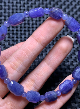 天然坦桑石随形手链饰品礼物情侣