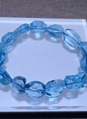 天然托帕石随形刻面手链情侣饰品