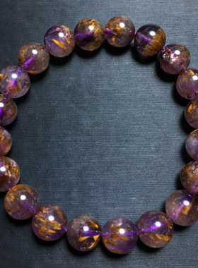 女紫钛极光紫幽灵手串紫晶