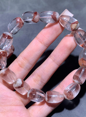 天然红银山幽灵随形手链礼物饰品