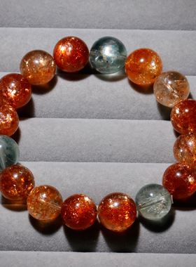 天然阿鲁沙长石单圈手链饰品礼物