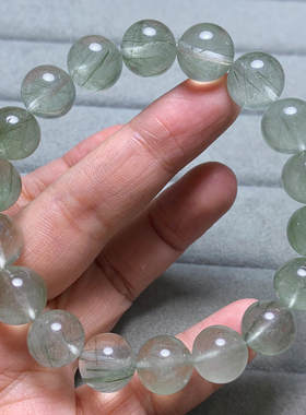 天然冰透绿发晶手链水晶情侣饰品