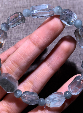 天然灰蓝兔毛随形手链礼物饰品女