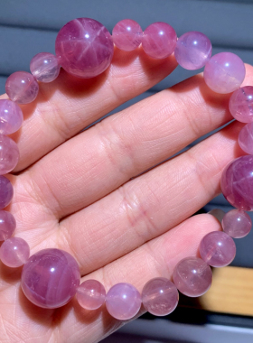 天然星光马粉泡泡珠水晶手链女