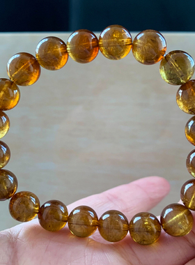 天然巴西焦糖黄碧玺手链礼物情侣