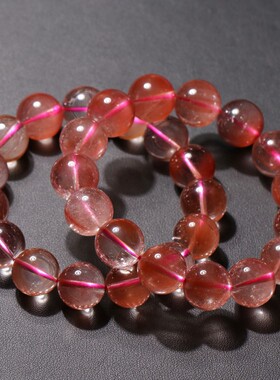 天然顺发橘红兔毛拉丝手链女