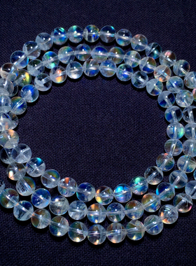 天然冰种马岛月光石三圈手链饰品