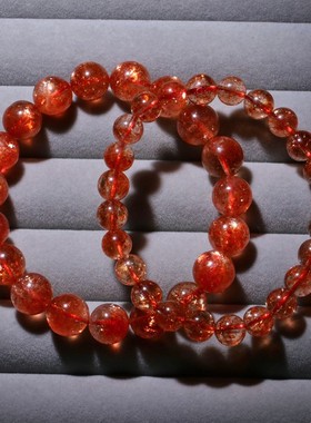 天然冰种爆闪金太阳单圈手链饰品