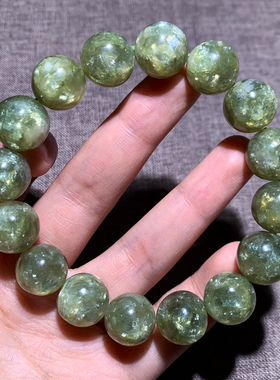 天然梦幻绿祖母晶单圈水晶手链女