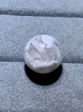 天然白雪花幽灵球雕刻件水晶手串饰品送礼物情侣款男女