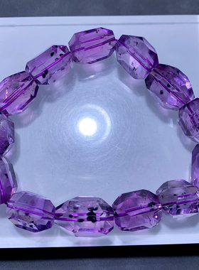 天然冰透紫海胆随形刻面手链饰品