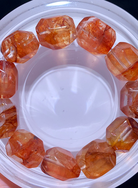 天然巴西原色胶花随形手链红鸩羽