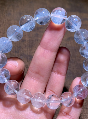 天然异象蓝针水晶单圈手链蓝色女