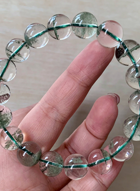 天然绿幽灵手链满天星半盆单圈聚