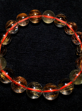 天然冰透彩发晶单圈手链水晶发晶