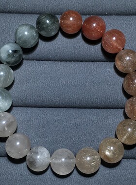 天然拉丝渐变猫眼彩兔毛手链饰品