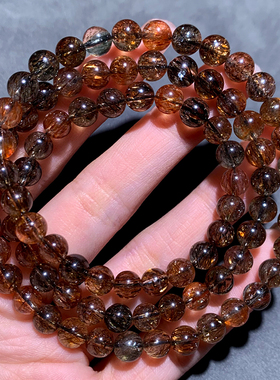 天然黑金超三圈手链手串饰品情侣