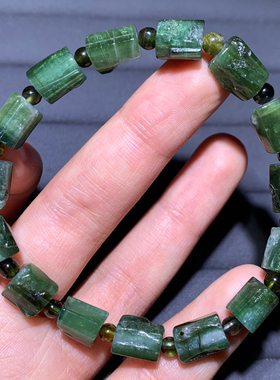 天然碧玺方块随形手串饰品礼物女