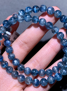 天然共生草莓蓝晶石手链饰品男女