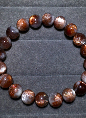 天然红矿星辉骨干手链长石饰品女