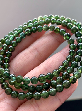 天然巴西绿碧玺三圈手链礼物情款