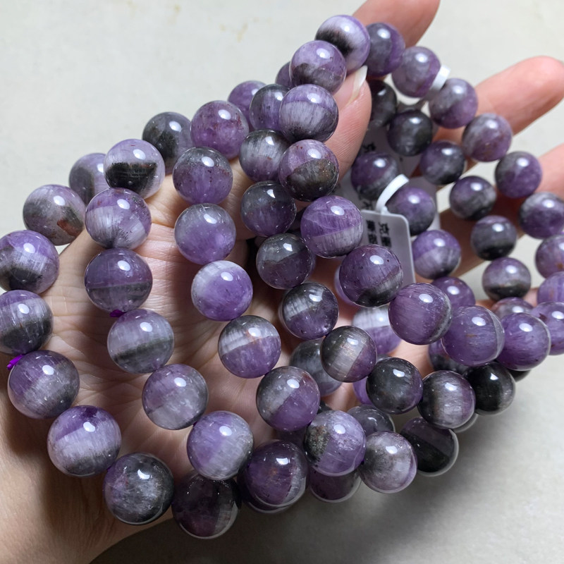 天然紫极光23水晶手链紫幽灵auralite23手串紫钛宝石紫晶水晶饰品