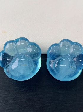 天然冰透海蓝宝爪爪吊坠配饰礼物
