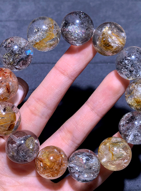 天然冰透骸骨闪灵手串礼物情侣款