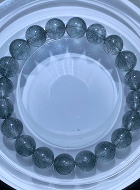 天然冰透蓝钢丝手链顺发蓝色水晶