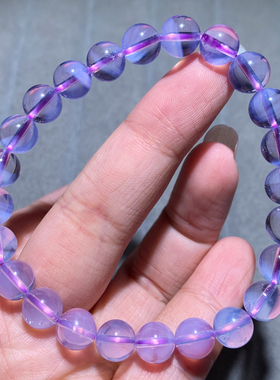 突然冰种果冻感紫玉晶手链送女生