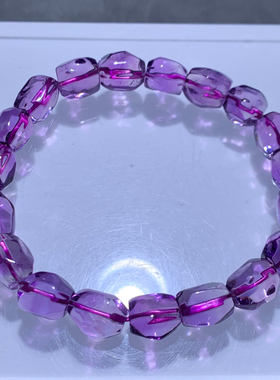 天然巴西紫水晶随形刻面手链情侣