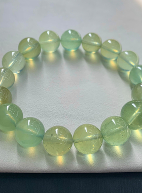 天然冰透绿柱石手链单圈水晶手串