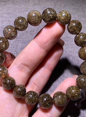 天然冰透浓密发晶手串顺发水晶