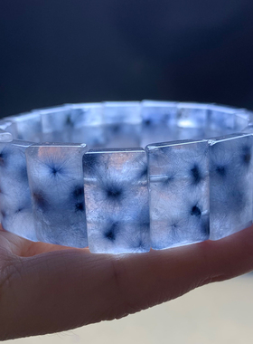 天然蓝兔毛手排生日礼物男女饰品