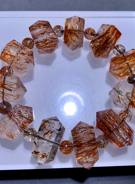 天然冰透黑金超双尖手串饰品情侣