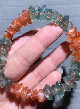 天然阿鲁沙长石随形共生体手串女