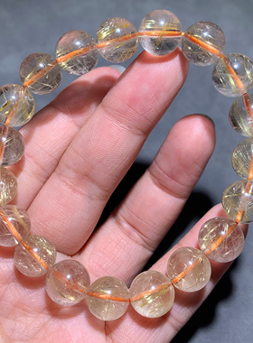 天然顺发金发晶单圈手链水晶手串