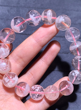 天然雪花幽灵单圈水晶手链饰品女