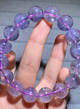 天然碎碎冰紫玉晶紫水晶手链饰品