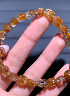 天然钛晶花随形手串闺蜜礼物情侣