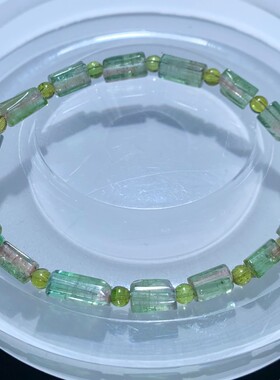 天然巴西随形西瓜碧玺糖果色手链