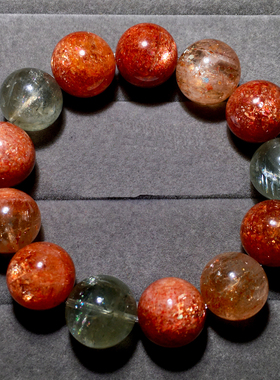 天然阿鲁沙长石单圈手链饰品男女