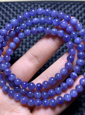 天然坦桑石三圈手链饰品男女手串