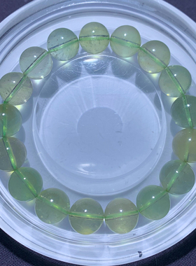 天然透绿冰润绿柱石单圈手链饰品