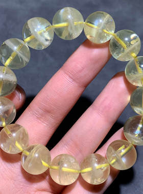 天然爆闪彩虹黄水晶单圈手串饰品