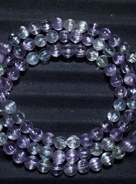 天然猫眼冰透锂辉石三圈手链紫色