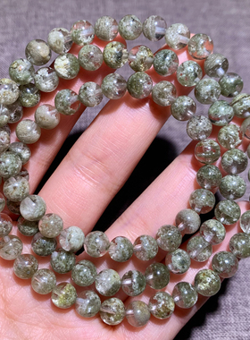 天然抹茶幽灵三圈手串礼物情侣款