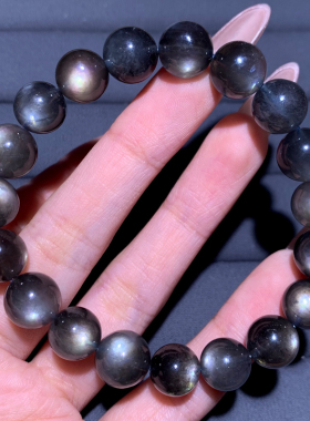 天然星光海蓝宝手链饰品送礼品女